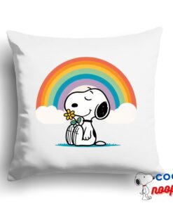 Rare Snoopy Rainbow Square Pillow 1