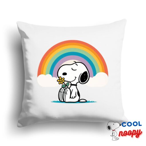 Rare Snoopy Rainbow Square Pillow 1