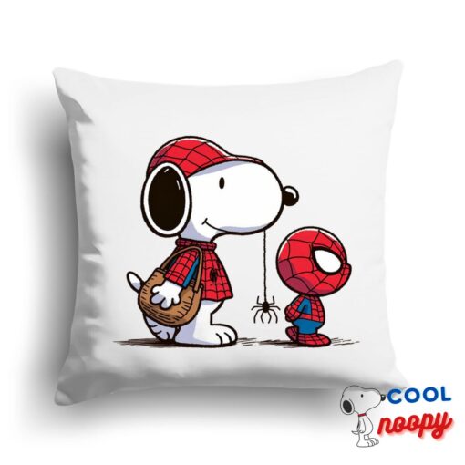 Rare Snoopy Spiderman Square Pillow 1
