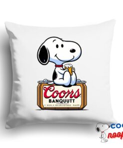 Selected Snoopy Coors Banquet Logo Square Pillow 1