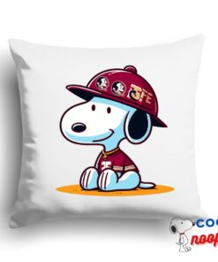 Selected Snoopy Florida State Seminoles Logo Square Pillow 1