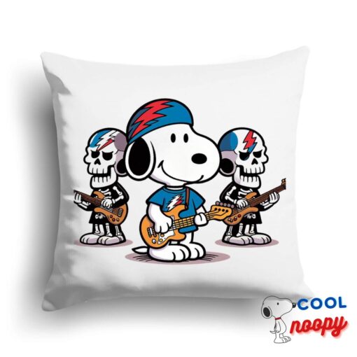 Selected Snoopy Grateful Dead Rock Band Square Pillow 1