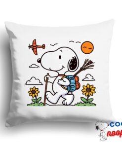 Selected Snoopy Hiking Square Pillow 1