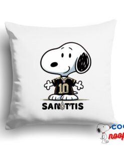 Selected Snoopy New Orleans Saints Logo Square Pillow 1