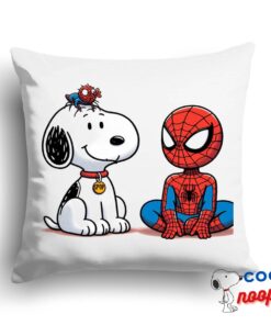Selected Snoopy Spiderman Square Pillow 1