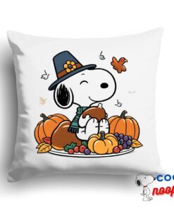 Selected Snoopy Thanksgiving Square Pillow 1