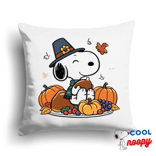 Selected Snoopy Thanksgiving Square Pillow 1
