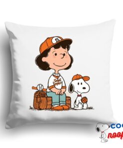 Special Snoopy Baseball Mom Square Pillow 1