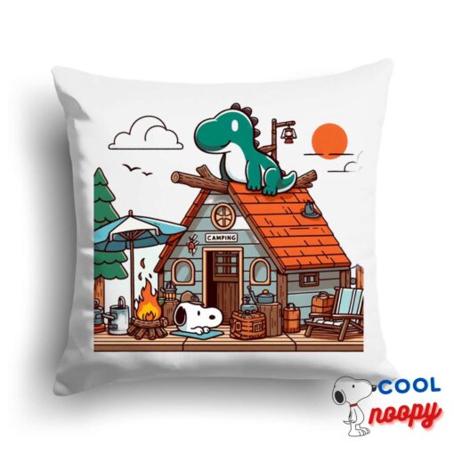 Special Snoopy Camping Square Pillow 1