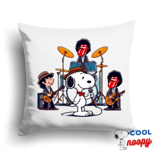 Special Snoopy Rolling Stones Rock Band Square Pillow 1