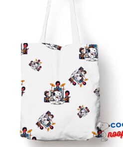Special Snoopy Rolling Stones Rock Band Tote Bag 1