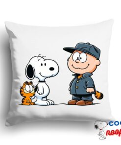 Spectacular Snoopy Garfield Square Pillow 1