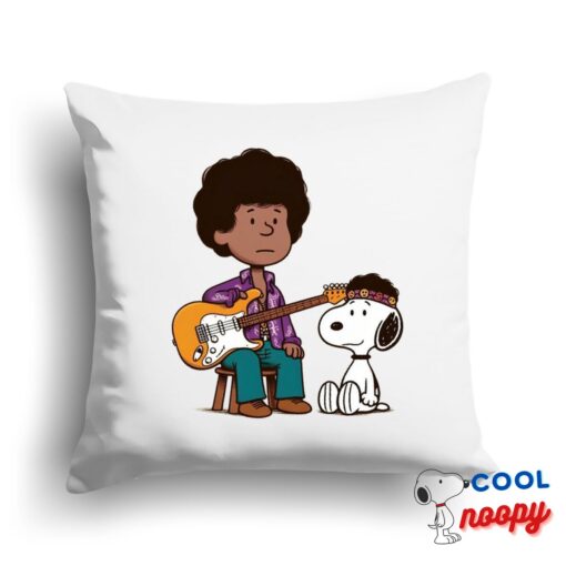 Spectacular Snoopy Jimi Hendrix Square Pillow 1
