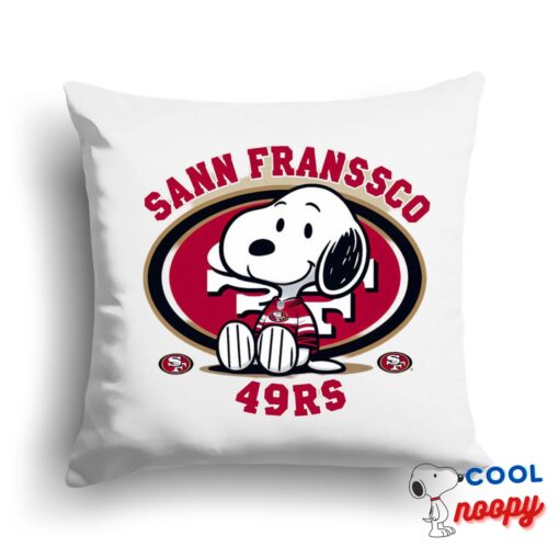 Spectacular Snoopy San Francisco 49ers Logo Square Pillow 1