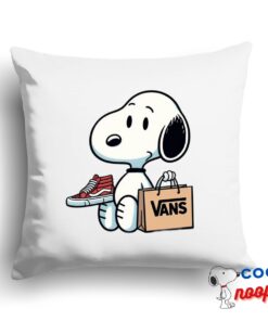 Spectacular Snoopy Vans Logo Square Pillow 1