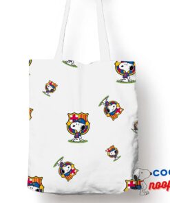 Spirited Snoopy Barcelona Logo Tote Bag 1