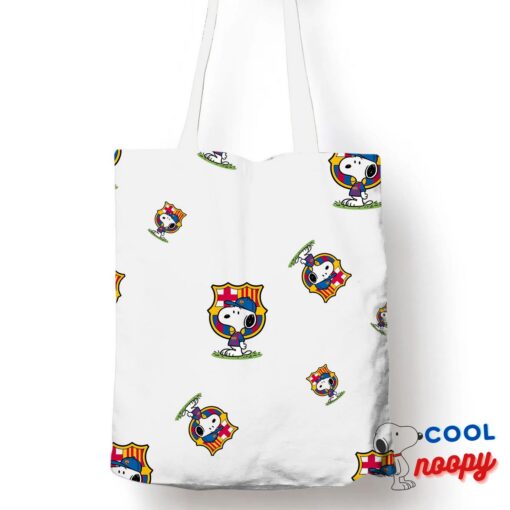 Spirited Snoopy Barcelona Logo Tote Bag 1