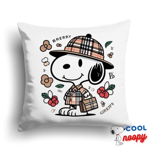 Spirited Snoopy Burberry Square Pillow 1