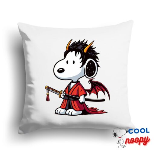 Spirited Snoopy Demon Slayer Square Pillow 1