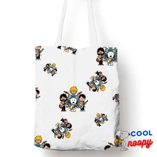 Spirited Snoopy Foo Fighters Rock Band Tote Bag 1
