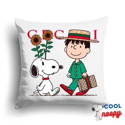 Spirited Snoopy Gucci Square Pillow 1