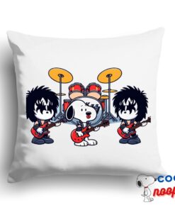 Spirited Snoopy Kiss Rock Band Square Pillow 1