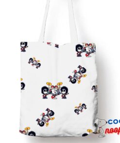 Spirited Snoopy Kiss Rock Band Tote Bag 1