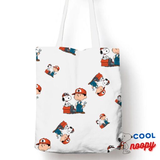 Spirited Snoopy Mechanic Tote Bag 1