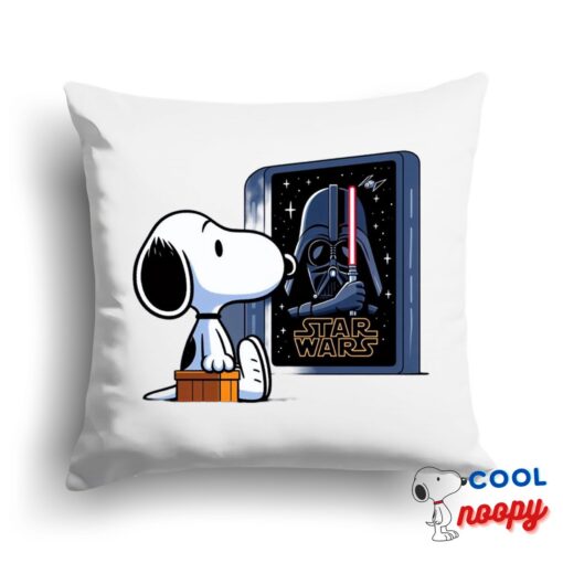 Spirited Snoopy Star Wars Movie Square Pillow 1