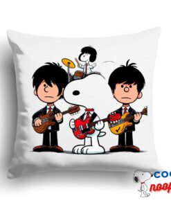 Spirited Snoopy The Beatles Rock Band Square Pillow 1