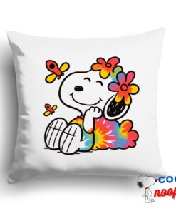Spirited Snoopy Tie Dye Square Pillow 1