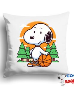 Stunning Snoopy Basketball Square Pillow 1