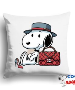 Stunning Snoopy Chanel Square Pillow 1