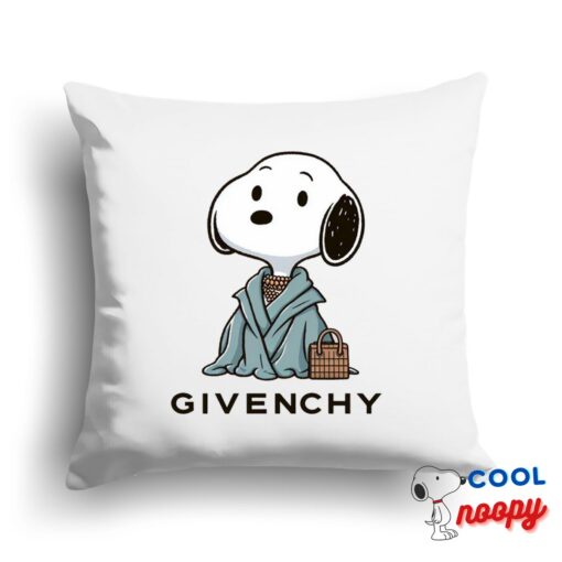 Stunning Snoopy Givenchy Logo Square Pillow 1