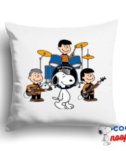 Stunning Snoopy Joy Division Rock Band Square Pillow 1