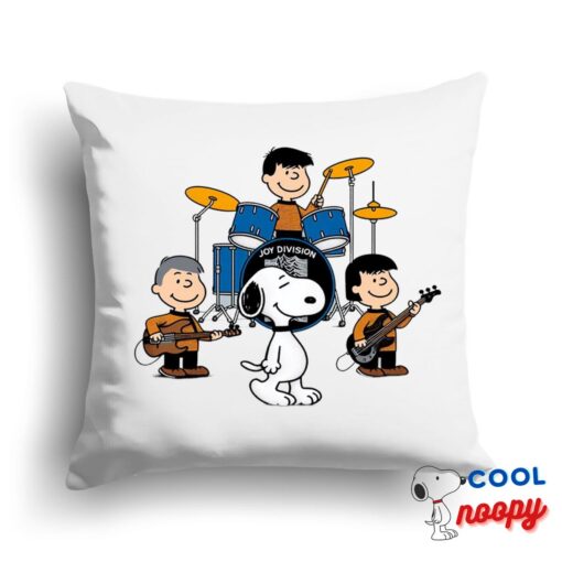 Stunning Snoopy Joy Division Rock Band Square Pillow 1