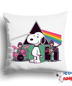 Stunning Snoopy Pink Floyd Rock Band Square Pillow 1