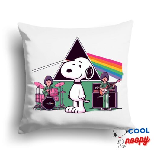 Stunning Snoopy Pink Floyd Rock Band Square Pillow 1