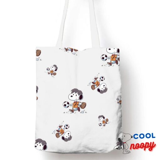 Stunning Snoopy Soccer Tote Bag 1