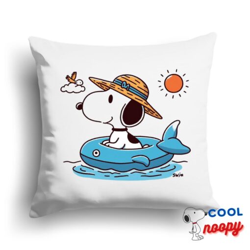 Stunning Snoopy Swim Square Pillow 1