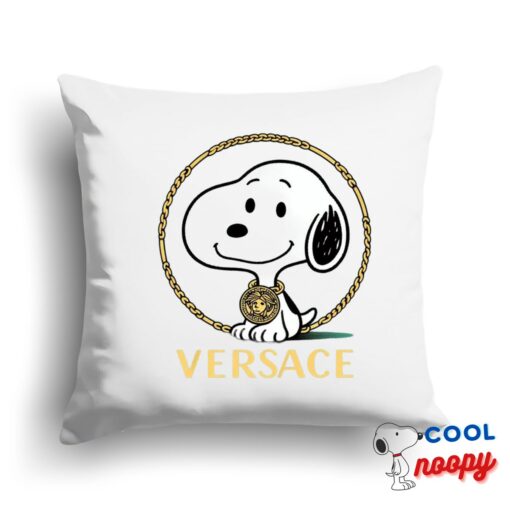 Stunning Snoopy Versace Logo Square Pillow 1