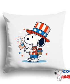 Superb Snoopy 4th Of July Square Pillow 1