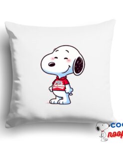Superb Snoopy Budweiser Logo Square Pillow 1