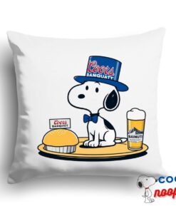 Superb Snoopy Coors Banquet Logo Square Pillow 1