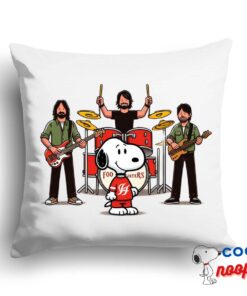 Superb Snoopy Foo Fighters Rock Band Square Pillow 1