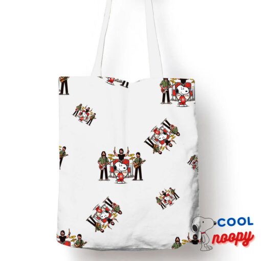 Superb Snoopy Foo Fighters Rock Band Tote Bag 1