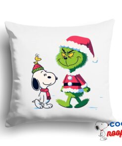 Superb Snoopy Grinch Movie Square Pillow 1