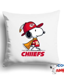 Superb Snoopy Kansas City Chiefs Logo Square Pillow 1
