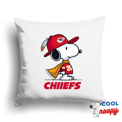 Superb Snoopy Kansas City Chiefs Logo Square Pillow 1