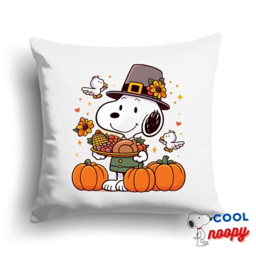 Superb Snoopy Thanksgiving Square Pillow 1